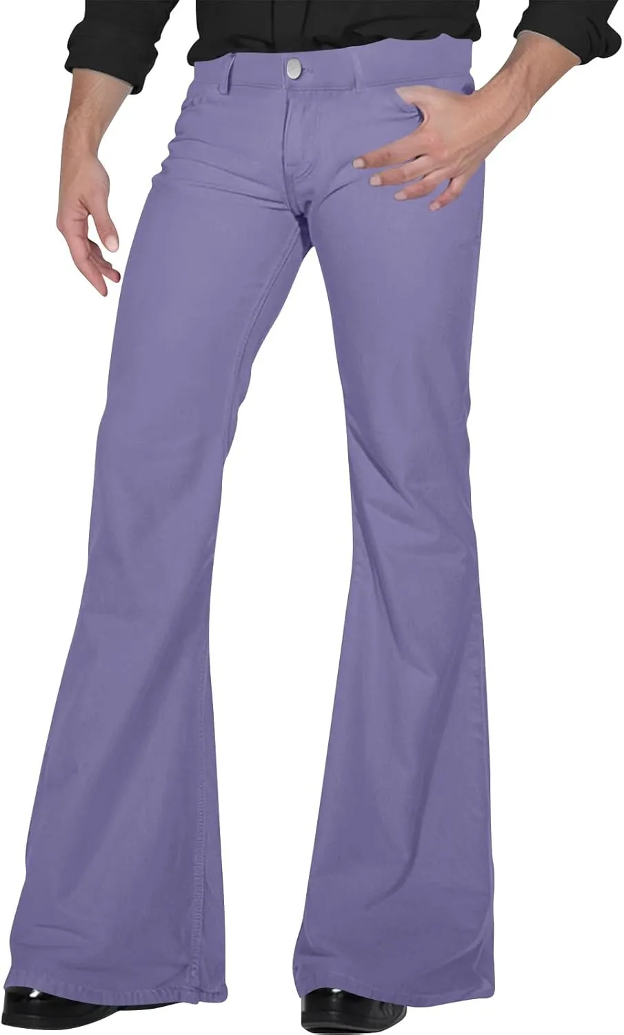 Mens Bell Bottoms Pants 70S Disco Jeans Pants Vintage Denim Pant Slim Fit Flared Pant Stretch Twill Trousers