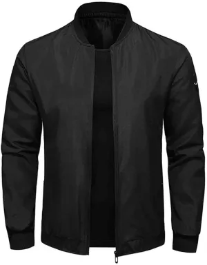 Men's Bomber Jacket Fashion Stylish Lightweight Windbreaker Spring Fall Casual Long Sleeve Full Up Jackets for Men