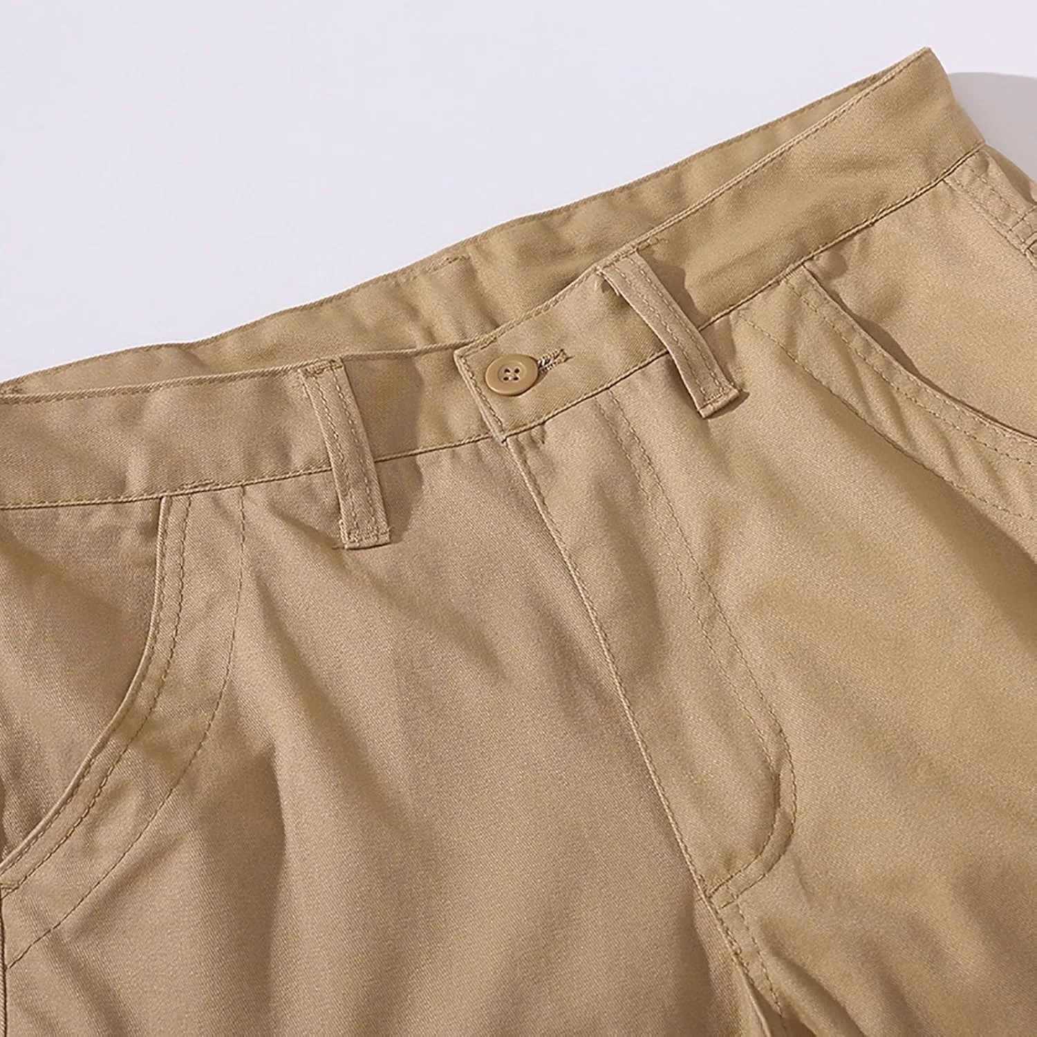 Men's Cargo Pants Classic Fit Pants Cotton Mens Work Pants Casual Elastic Waist Men Hiking Pants 6 Pcckets