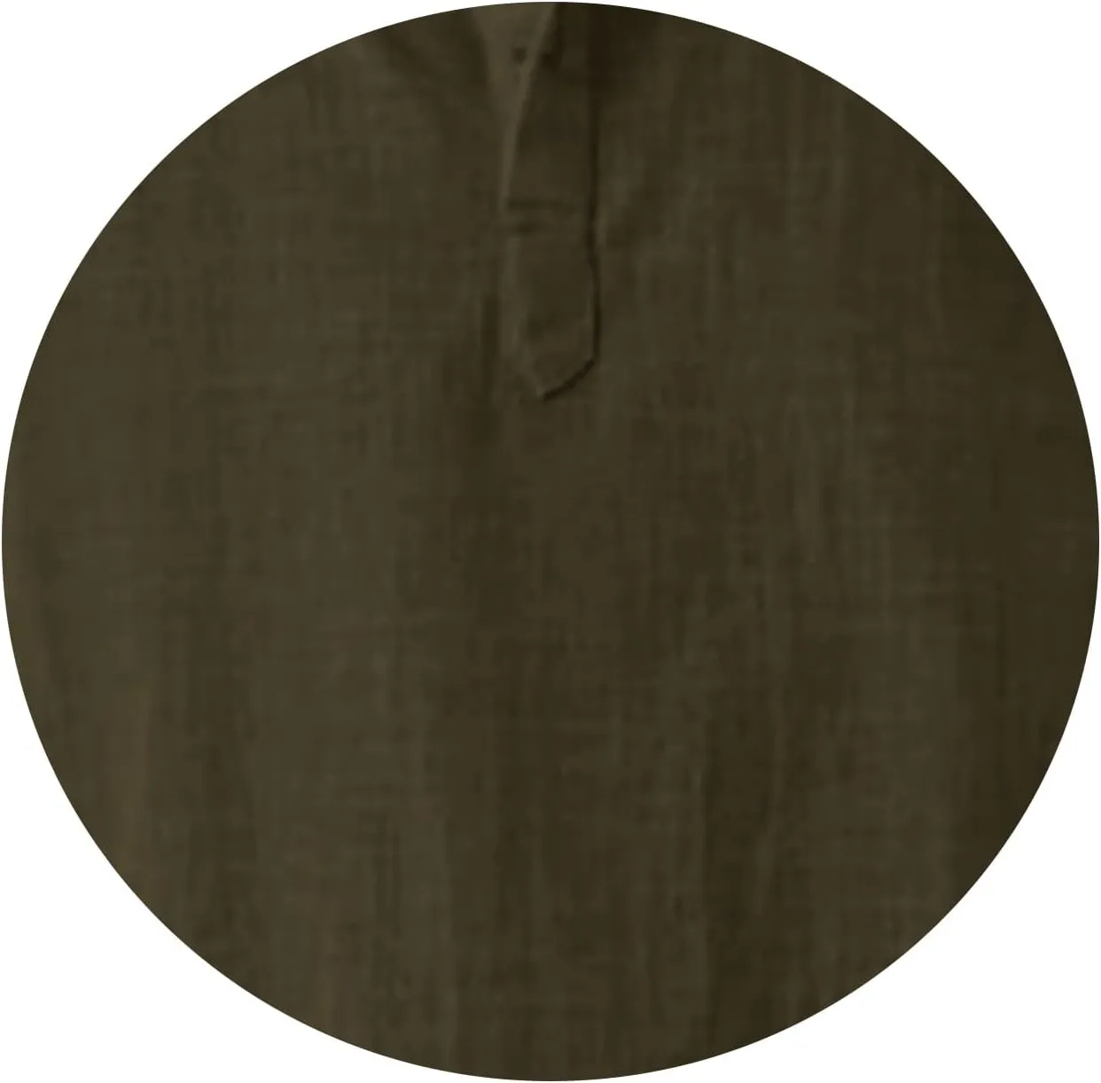 Mens Cotton Linen Shirts Solid Color Long Sleeve Pullover Shirts Button Stand Collar Beach Tops for Summer Vacation