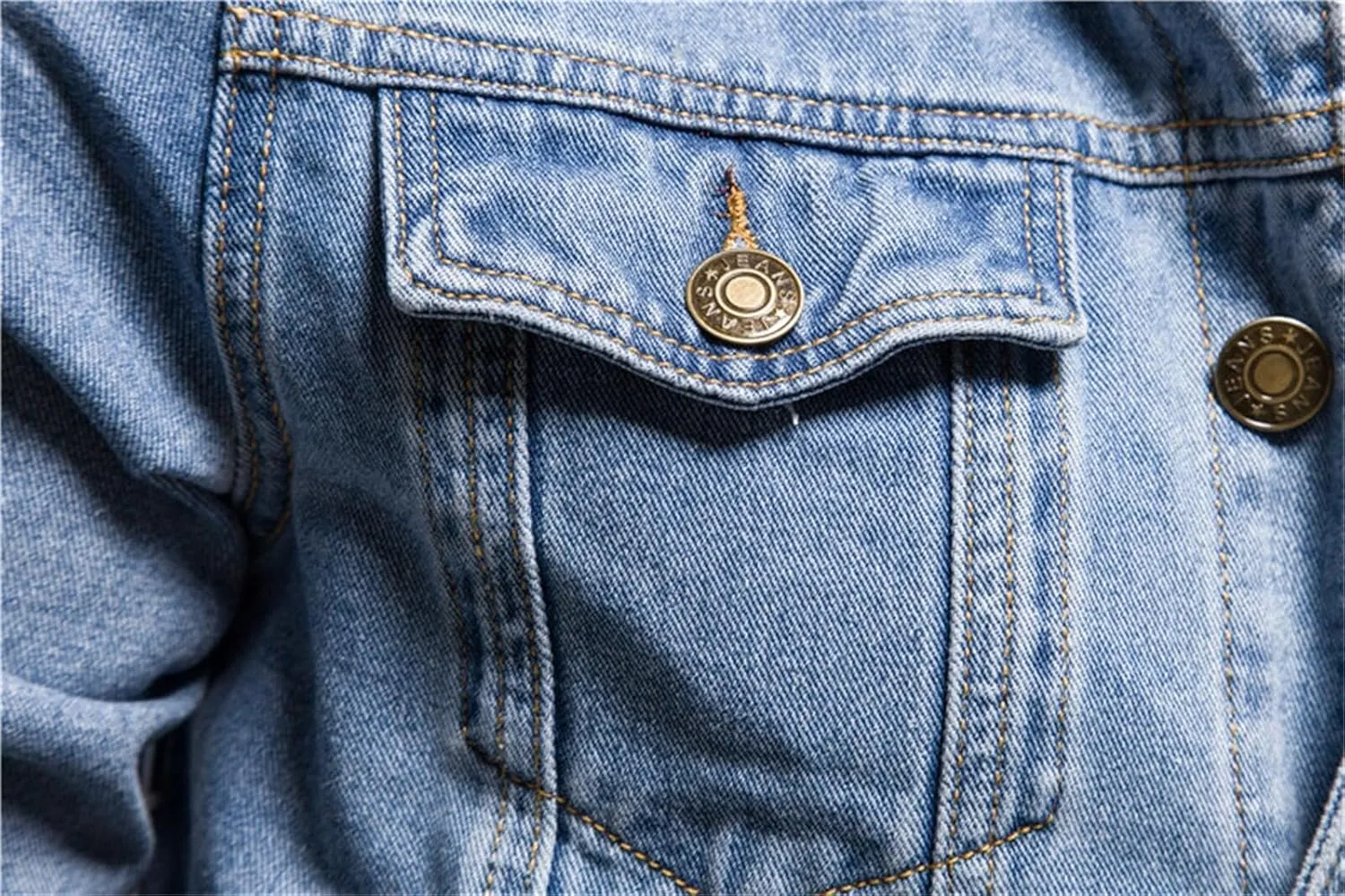Mens Denim Trucker Jackets Slim Fit Mens Jeans Jacket Classic Outwear Coat Long Sleeve Plus Size Jean Jacket for Men