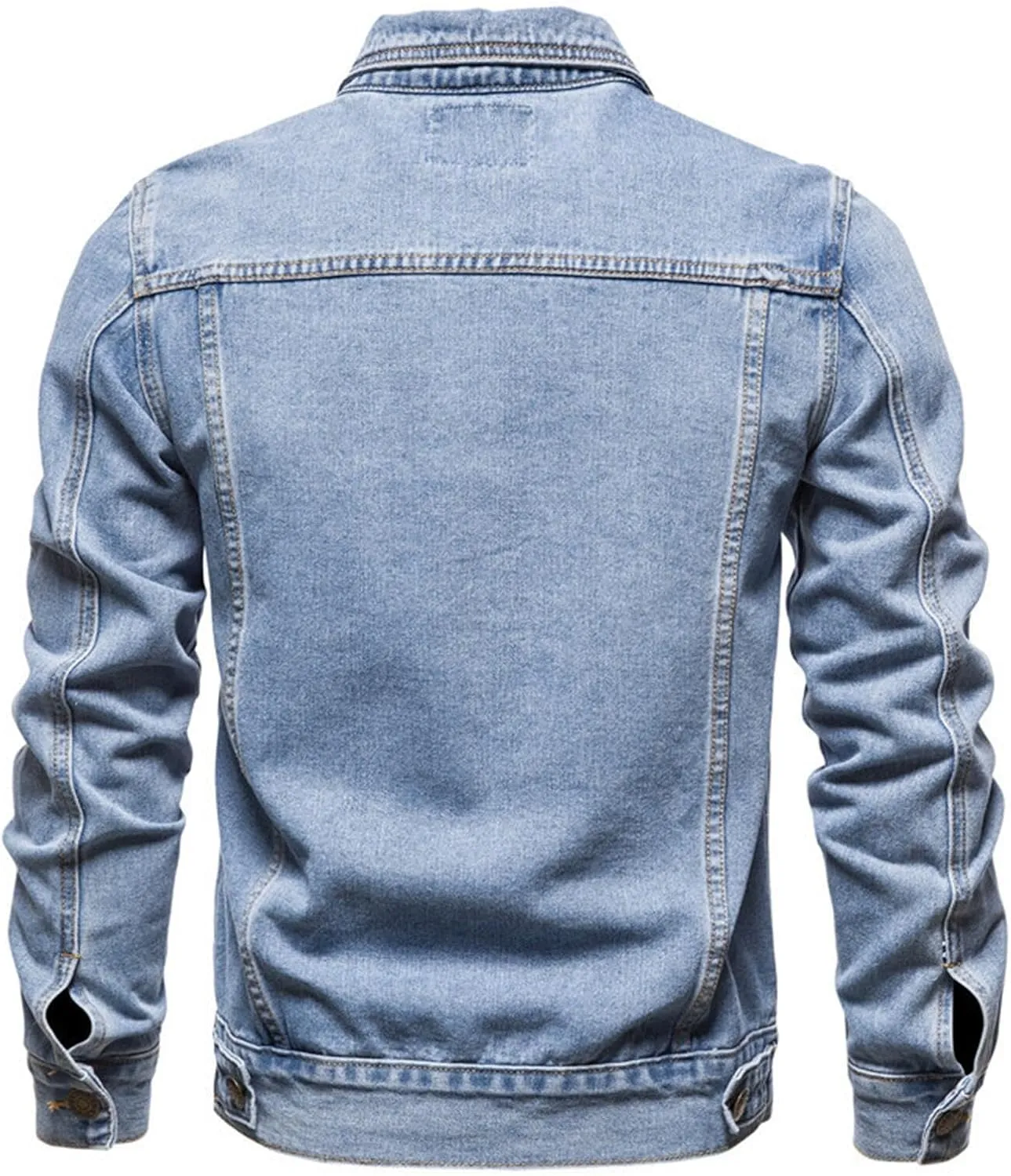 Mens Denim Trucker Jackets Slim Fit Mens Jeans Jacket Classic Outwear Coat Long Sleeve Plus Size Jean Jacket for Men