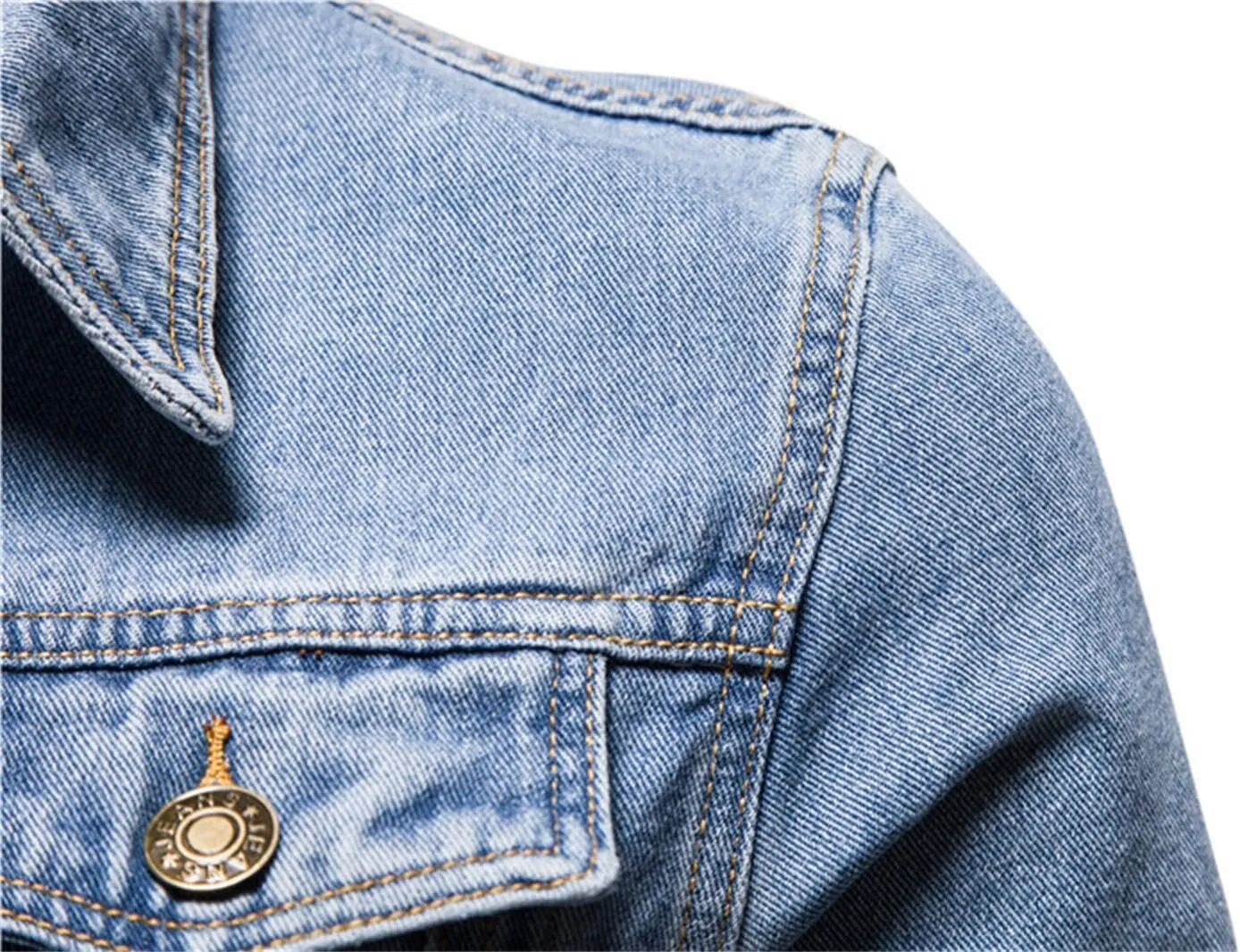Mens Denim Trucker Jackets Slim Fit Mens Jeans Jacket Classic Outwear Coat Long Sleeve Plus Size Jean Jacket for Men