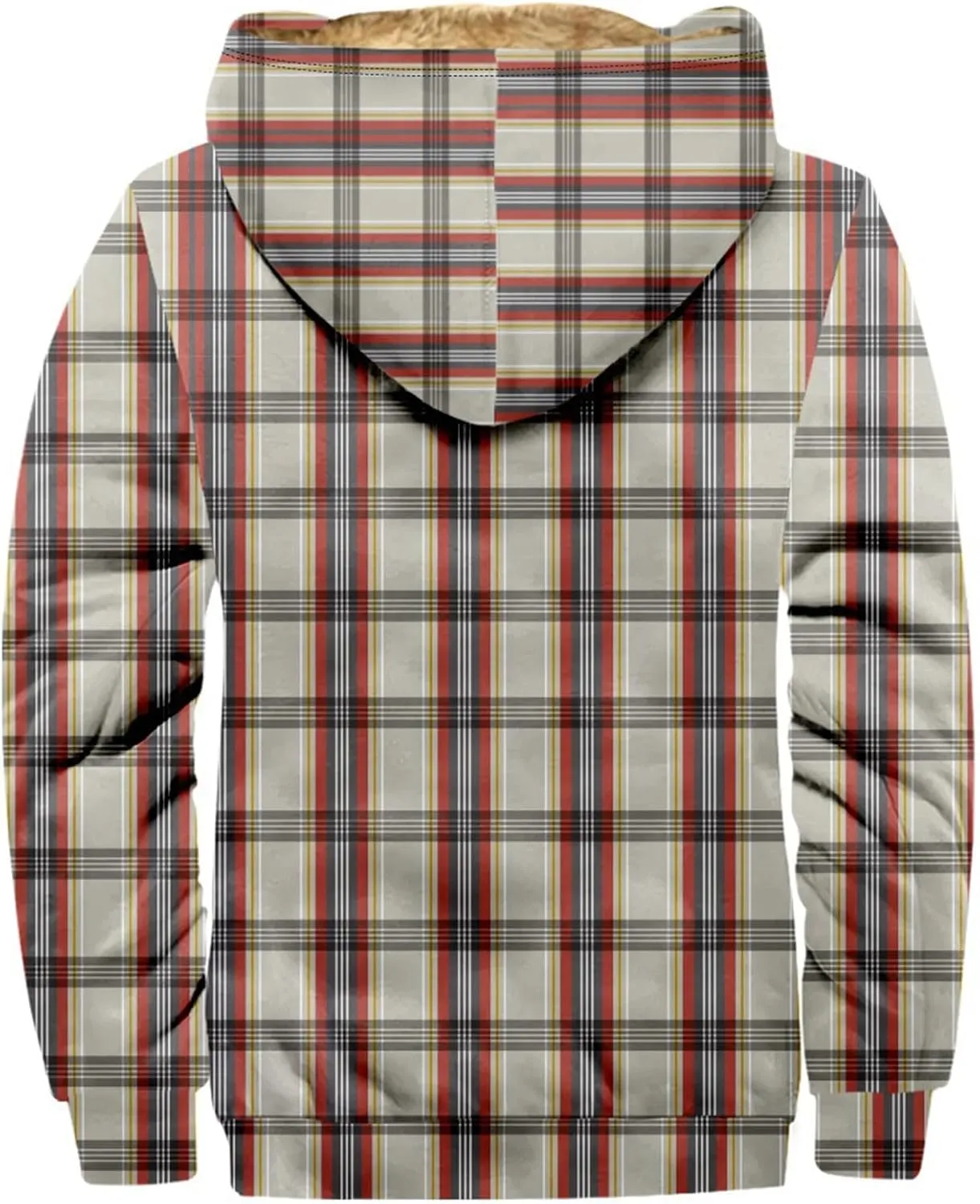 Mens Full Zip Fleece Sweatshirt Flannel Sherpa Lined Shirt Jacket Plaid Cotton Hoodies Coat Big Tall Winter Jackets