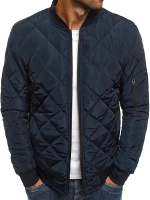 Men's Insulated Winter Coats Lightweight Full Zip Quilted Bomber Jackets Padded Puffer Coats for Travel Cold Weather