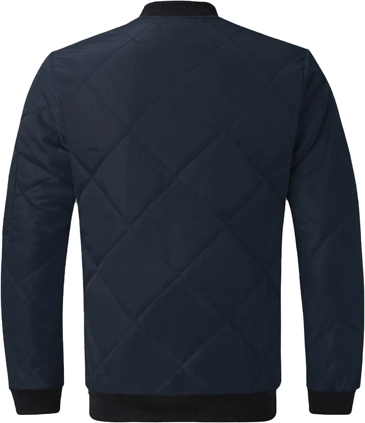 Men's Insulated Winter Coats Lightweight Full Zip Quilted Bomber Jackets Padded Puffer Coats for Travel Cold Weather