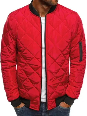 Men's Insulated Winter Coats Lightweight Full Zip Quilted Bomber Jackets Padded Puffer Coats for Travel Cold Weather