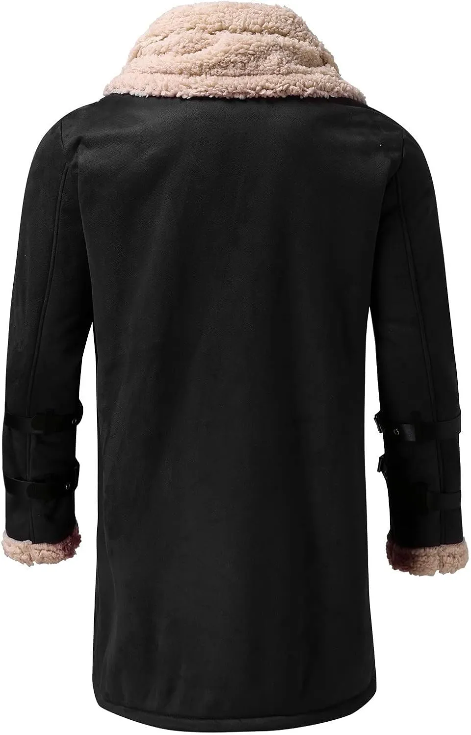 Mens Jacket Winter Fleece Lined Casual Lapel Jacket Coats Thick Thermal Zipper Jackets Outerwear with Multi Pockets