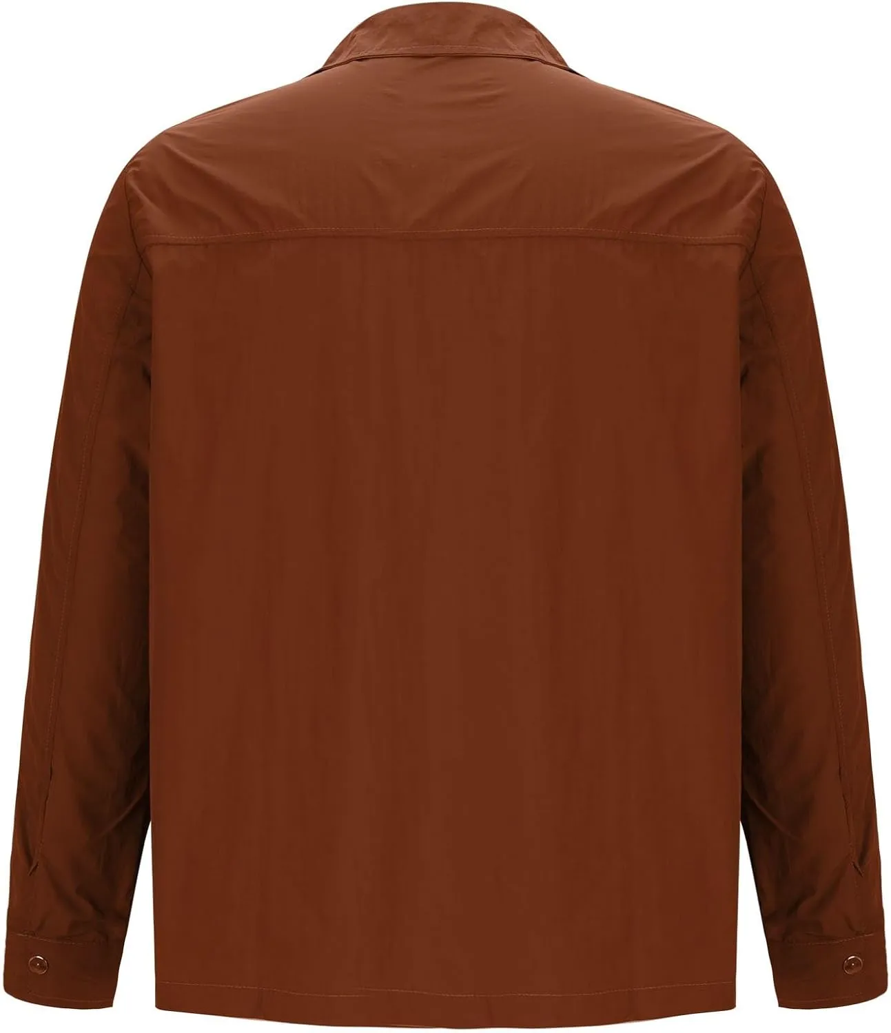 Men's Jackets Casual Long Sleeve Button down Color-Block Windbreaker Coats Lightweight Work Overshirts with Pockets
