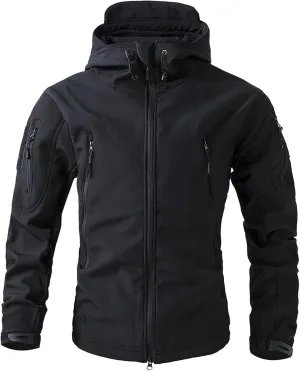Men's Military Tactical Jackets Camo Hooded Softshell Jacket Outdoor Hunting Hiking Coat Winter Waterproof Windbreaker