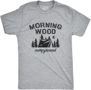 Mens Morningwood Campground T Shirt Funny Outdoor Adventure Boner Graphic Tee