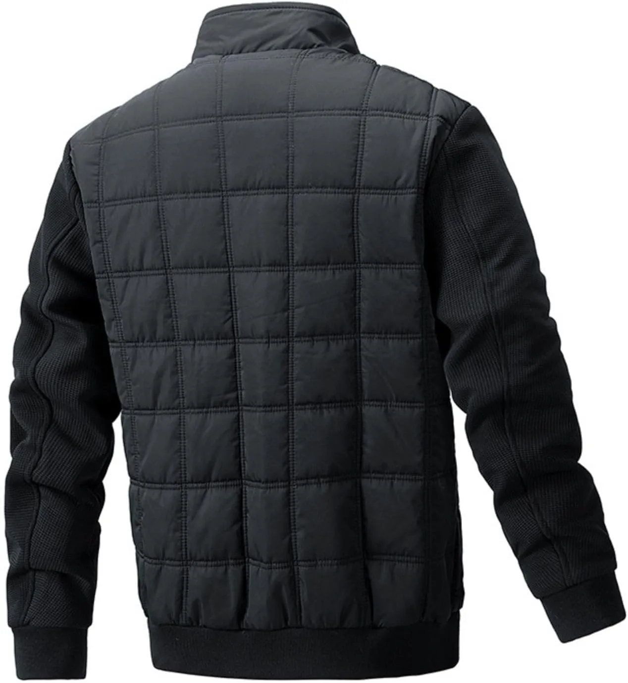 Mens Puffer Jacket Water Repellent Windproof Quilted Bomber Lightweight Hybrid Jacket for Hiking Running Skiing