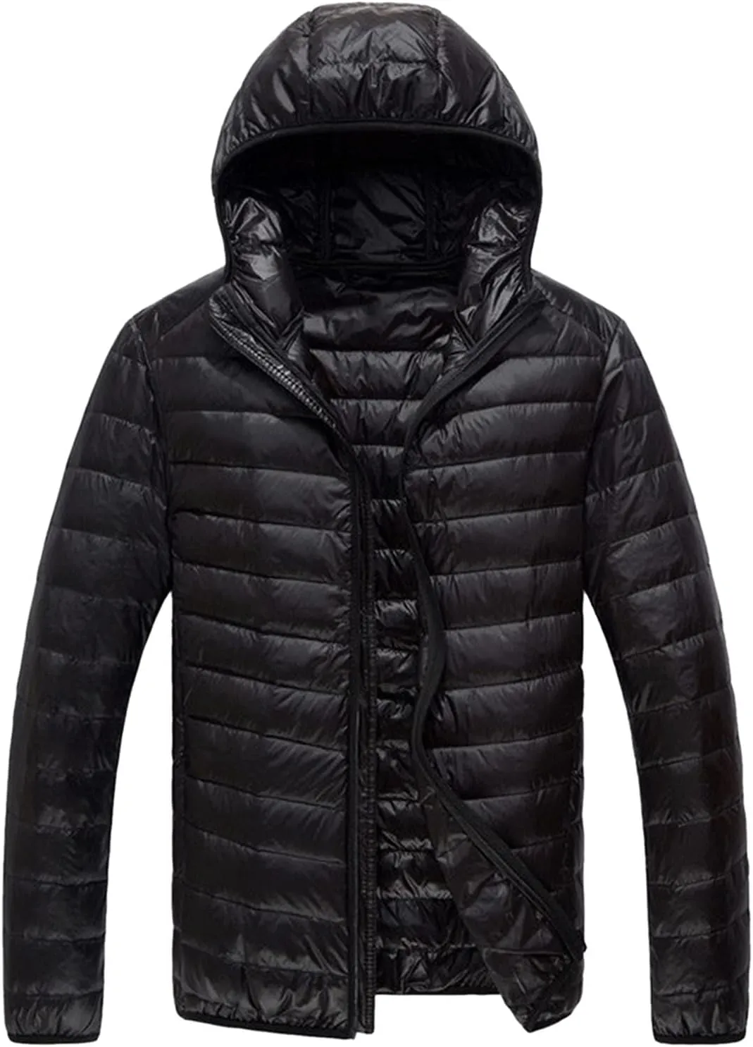 Men's Puffer Jackets Warm Puffy Lightweight Down Jacket Windproof Packable Quilted Coat Hoodless Winter Parka