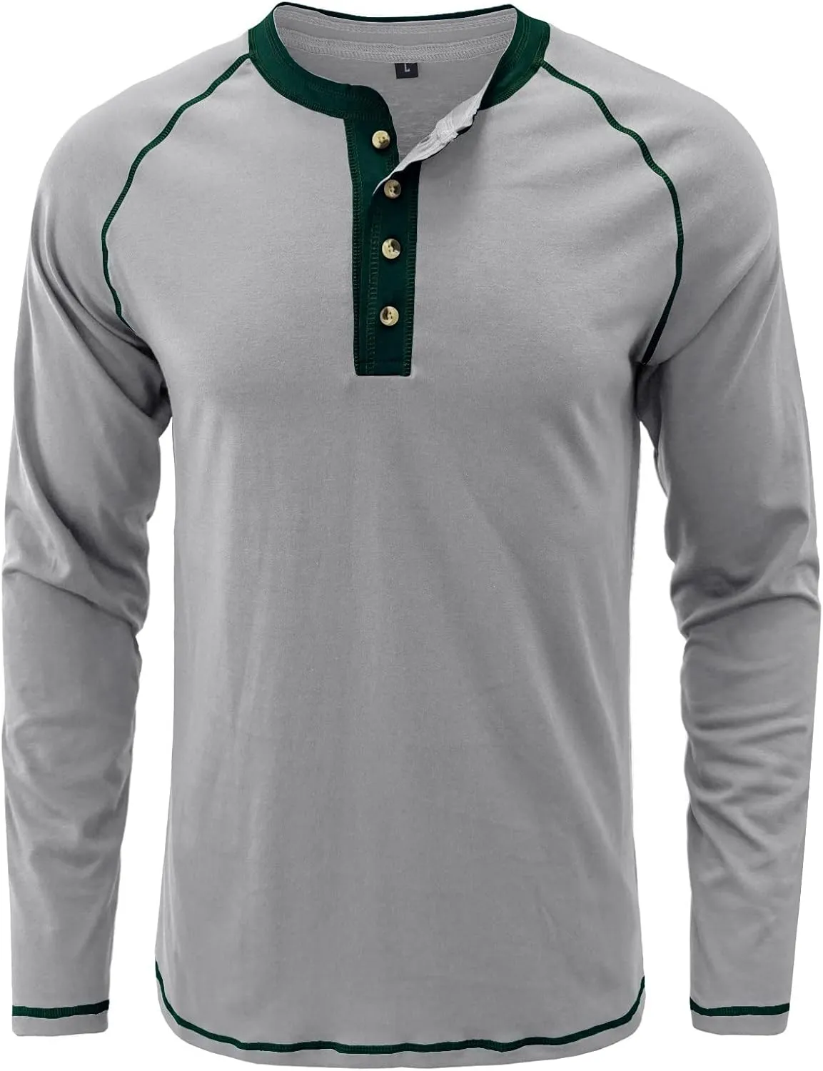 Mens Retro Henley Shirt Long Sleeve Henley T-Shirts for Men Casual Front Placket Spring Summer Business Office Basic Shirt