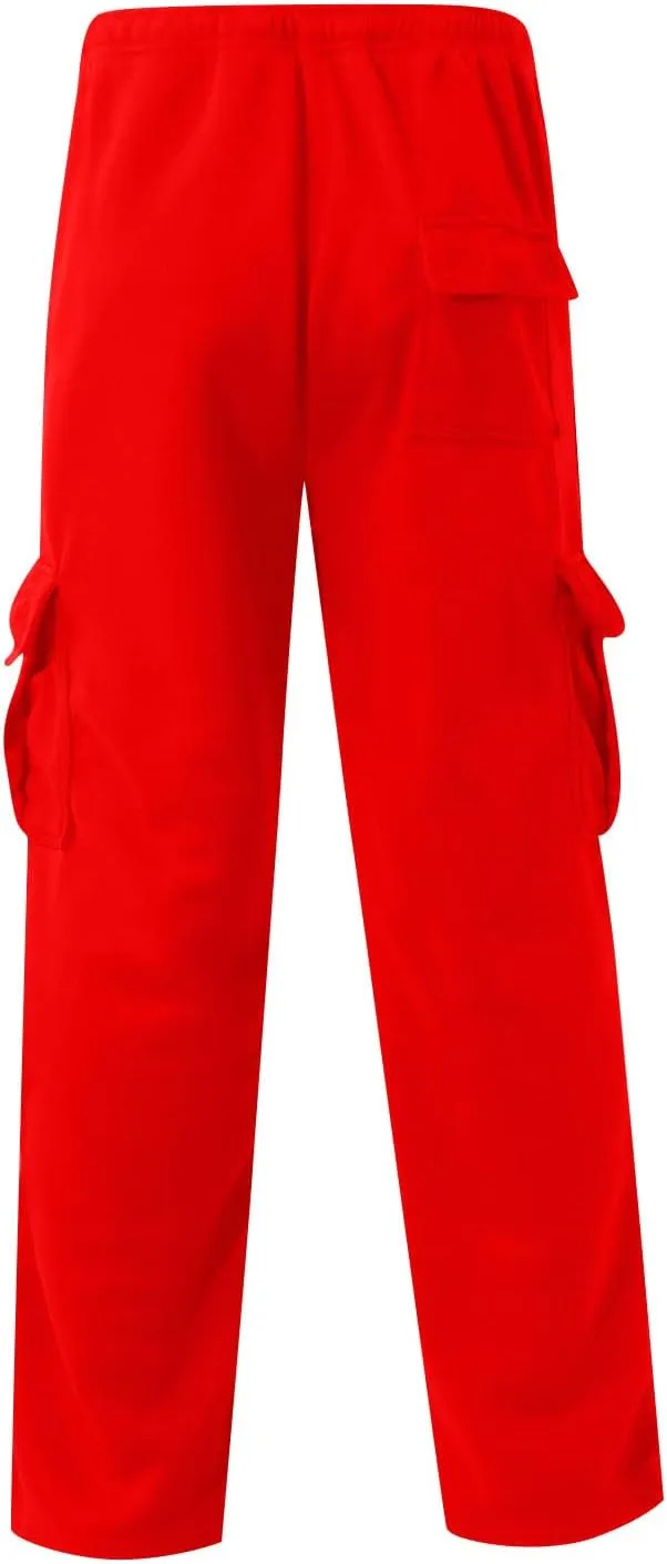 Mens Sweatpants Joggers Baggy Sweatpants Cargo Straight Leg Elastic Waist Pants Casual Drawstring Sweatpants