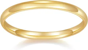 MINDDHA 14K Gold Plated Rings for Women, Wedding BandStackable, Knuckle, Dainty Thumb & Pinky Rings, Non Tarnish, Silver Rings, Gold Rings for Women 2mm 4mm 6mm Band Sizes 4-12