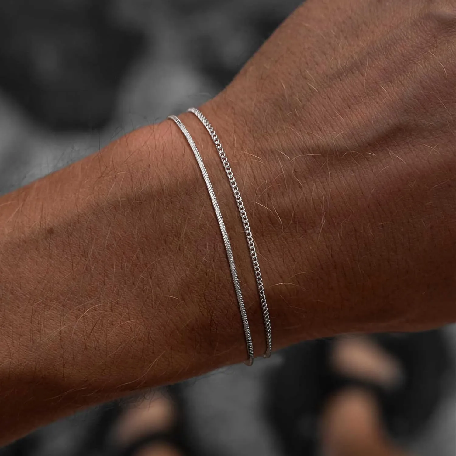 Moodear Gifts for Dad from Daughter Wife Son Stack 6.5-9inch Mens Bracelet Set - Dainty 925 Sterling Silver Cuban Link Snake Rope Figaro Chain Bracelets for Men Trendy Jewelry