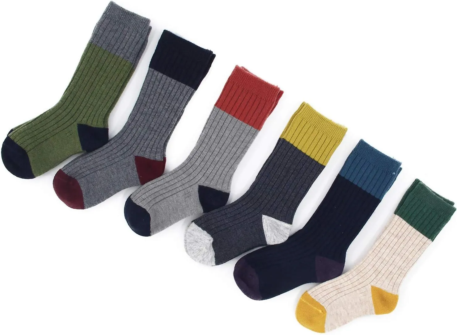 Moon Tree Boys Wool Socks Kids Winter Warm Socks Thermal Crew Socks for Boys 6 Pack