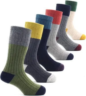 Moon Tree Boys Wool Socks Kids Winter Warm Socks Thermal Crew Socks for Boys 6 Pack