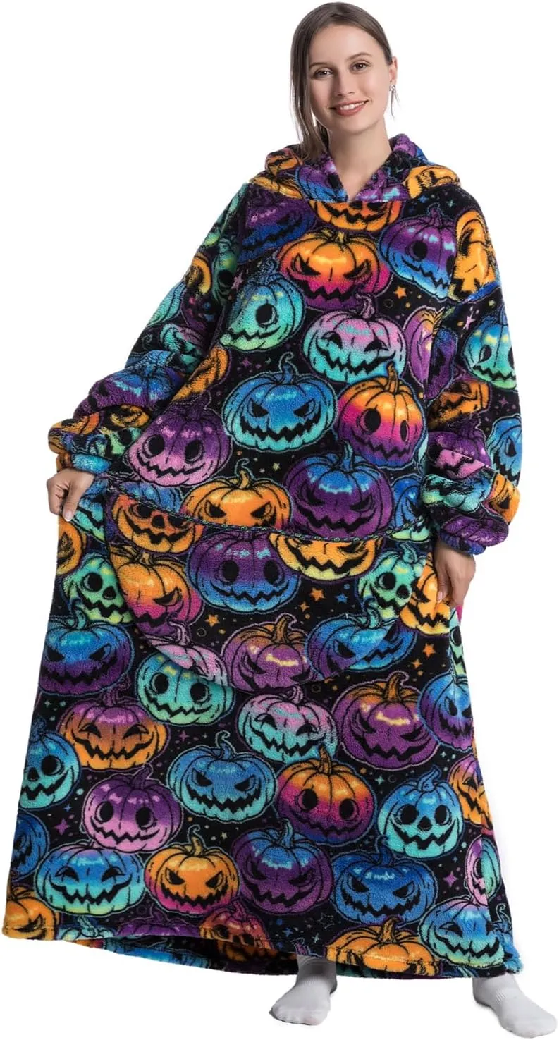 Oversized Wearable Blanket Hoodie for Adults - Extra Long Womens Blanket Sweatshirt