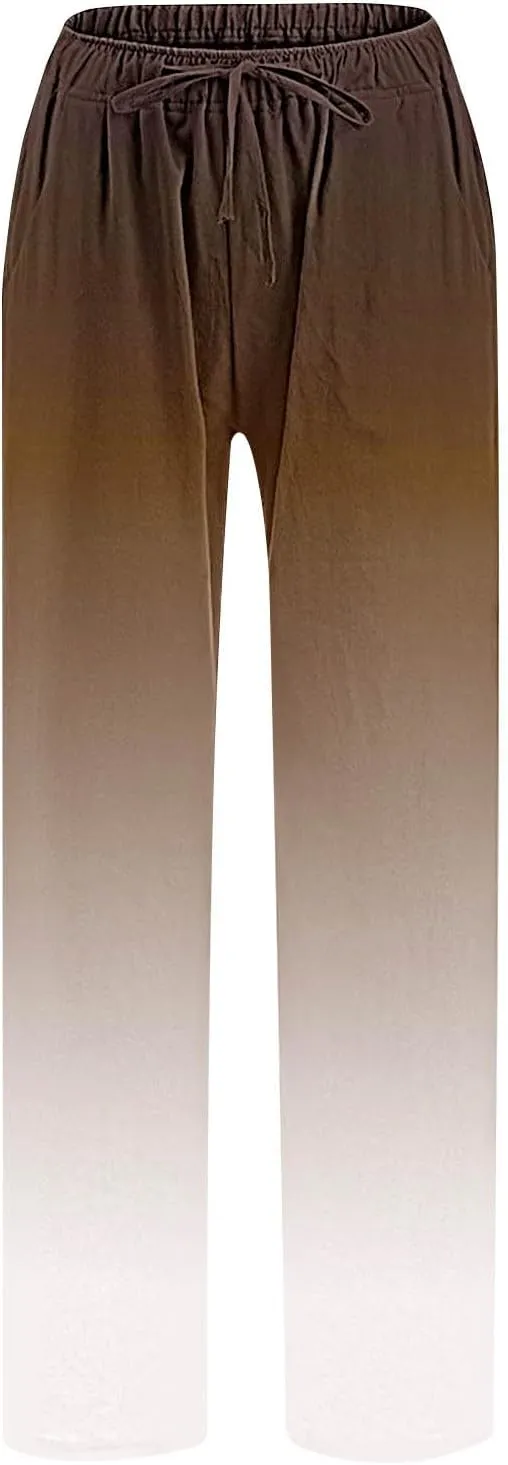 Pants for Ladies Summer Fall Loose Fit Pleated High Cut Flared Wide Leg Pants Women 2025