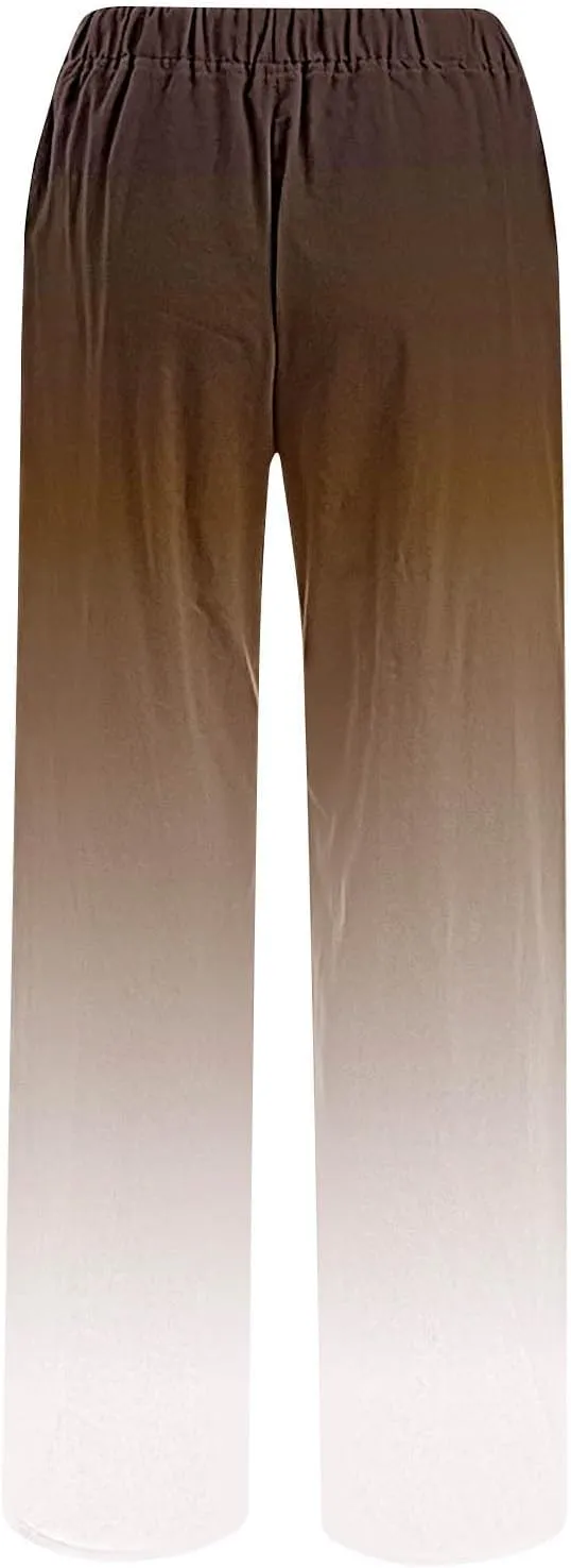 Pants for Ladies Summer Fall Loose Fit Pleated High Cut Flared Wide Leg Pants Women 2025