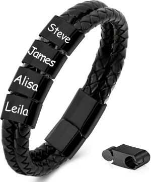 Personalized Fathers Gift Custom Dad Bracelet with Names for Men Fathers Bracelet Best Dad Ever Gifts from Daughter Son Wife