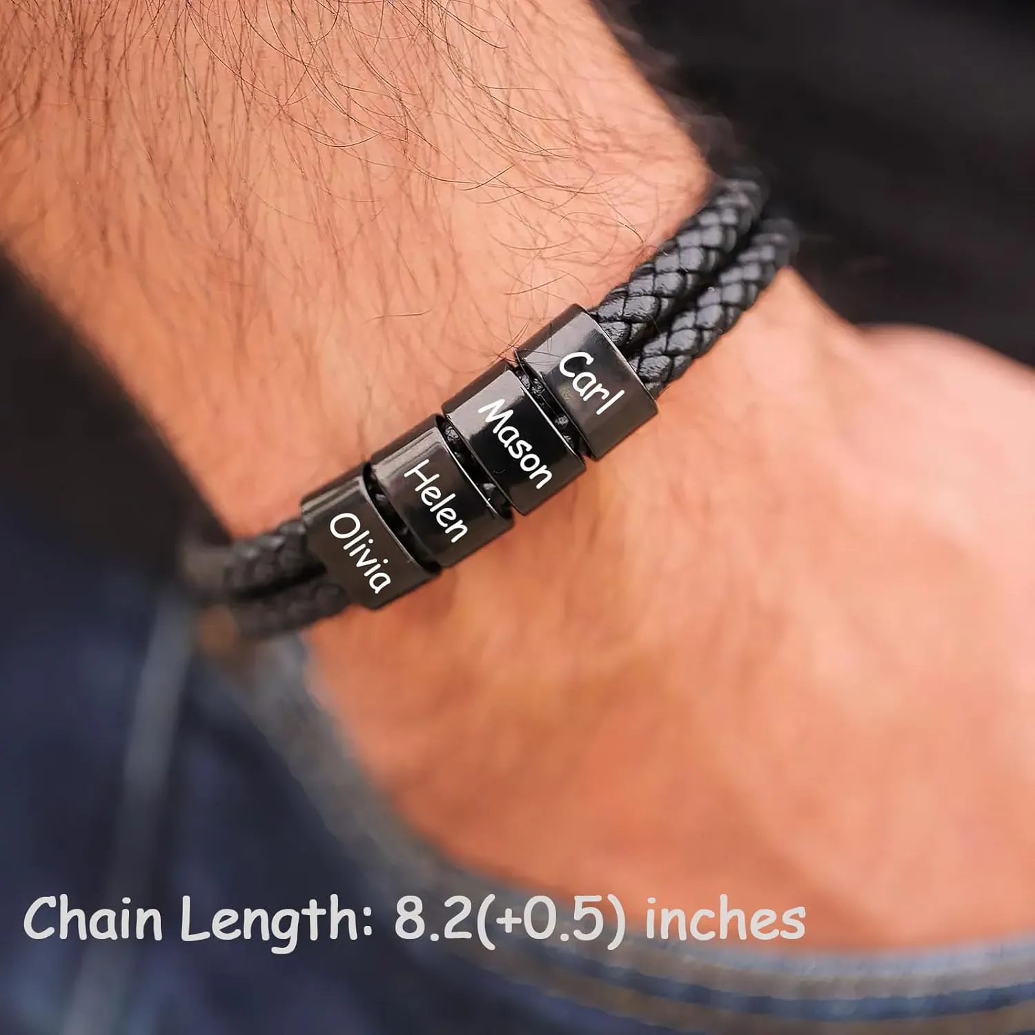 Personalized Fathers Gift Custom Dad Bracelet with Names for Men Fathers Bracelet Best Dad Ever Gifts from Daughter Son Wife