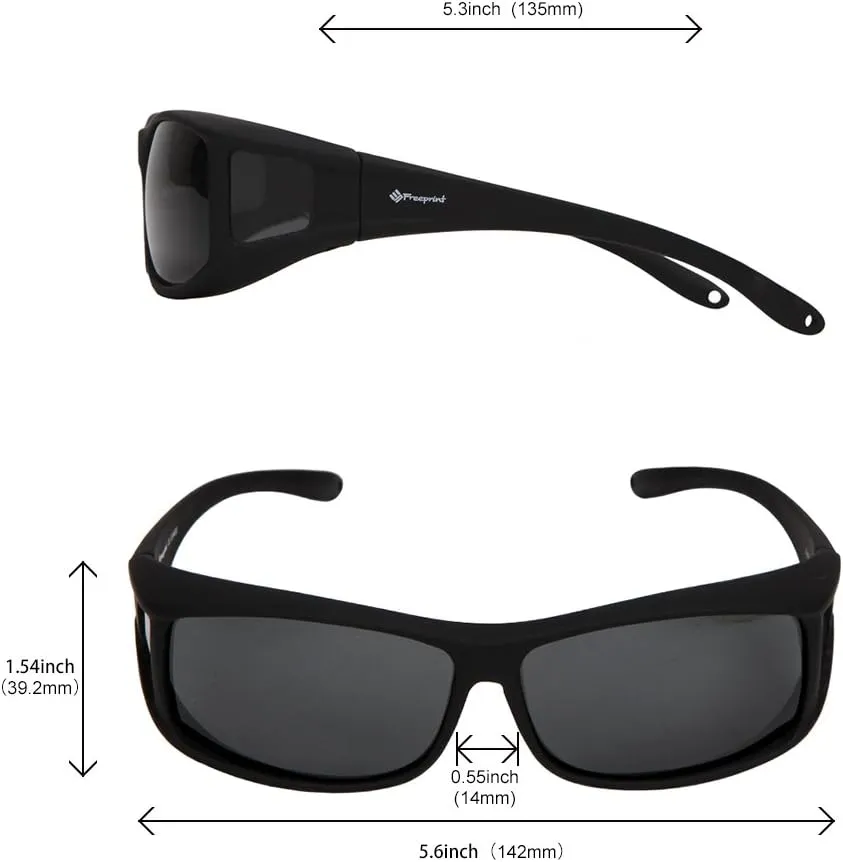 Polarized Solar Shield Fit Over Glasses Driving Sunglasses for Men and Women