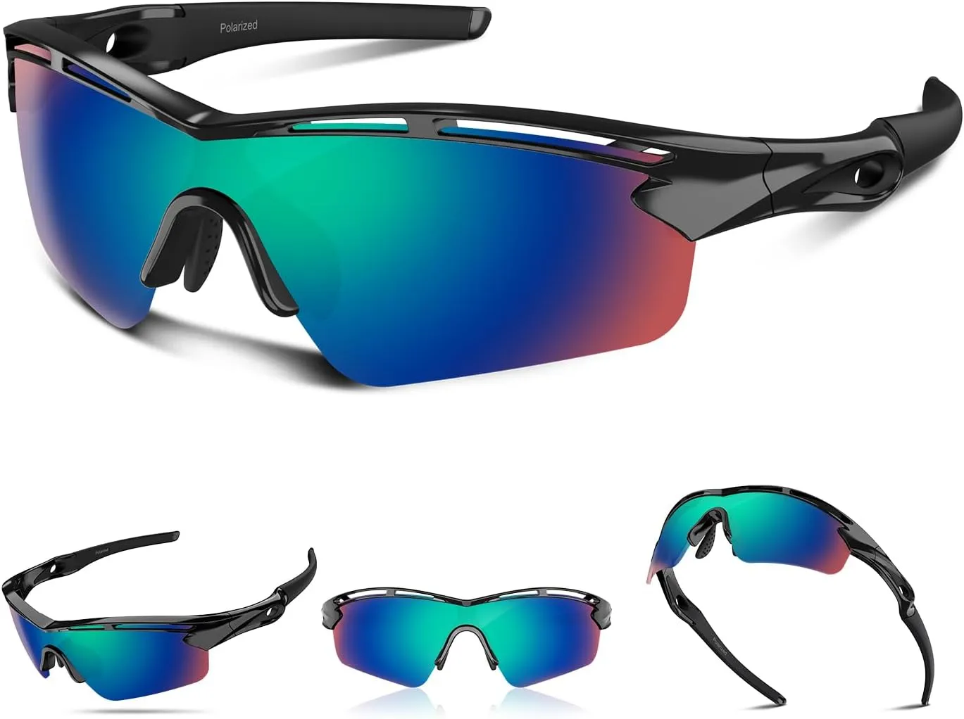 Polarized Sports Sunglasses for Men Women Youth Baseball Cycling Running Driving Fishing Tennis Golf Motor TAC UV400 TR90