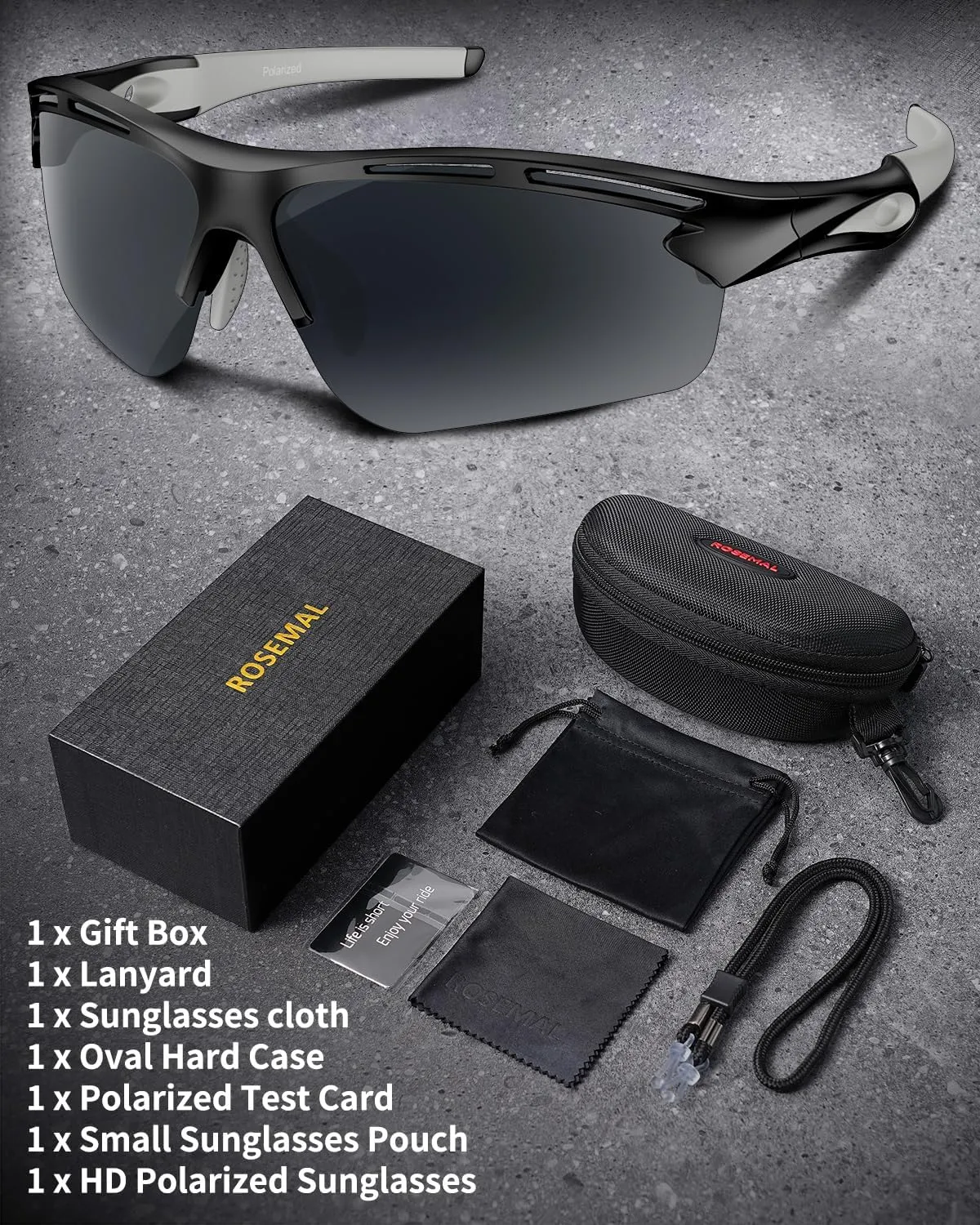 Polarized Sports Sunglasses for Men Women Youth Baseball Running Cycling Driving Fishing Tennis Golf Motor TAC UV400 TR90