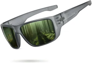 Polarized Sports Sunglasses for Men Women,Square Frame Cycling Fishing Wrap Around Sunglasses UV400 Protection