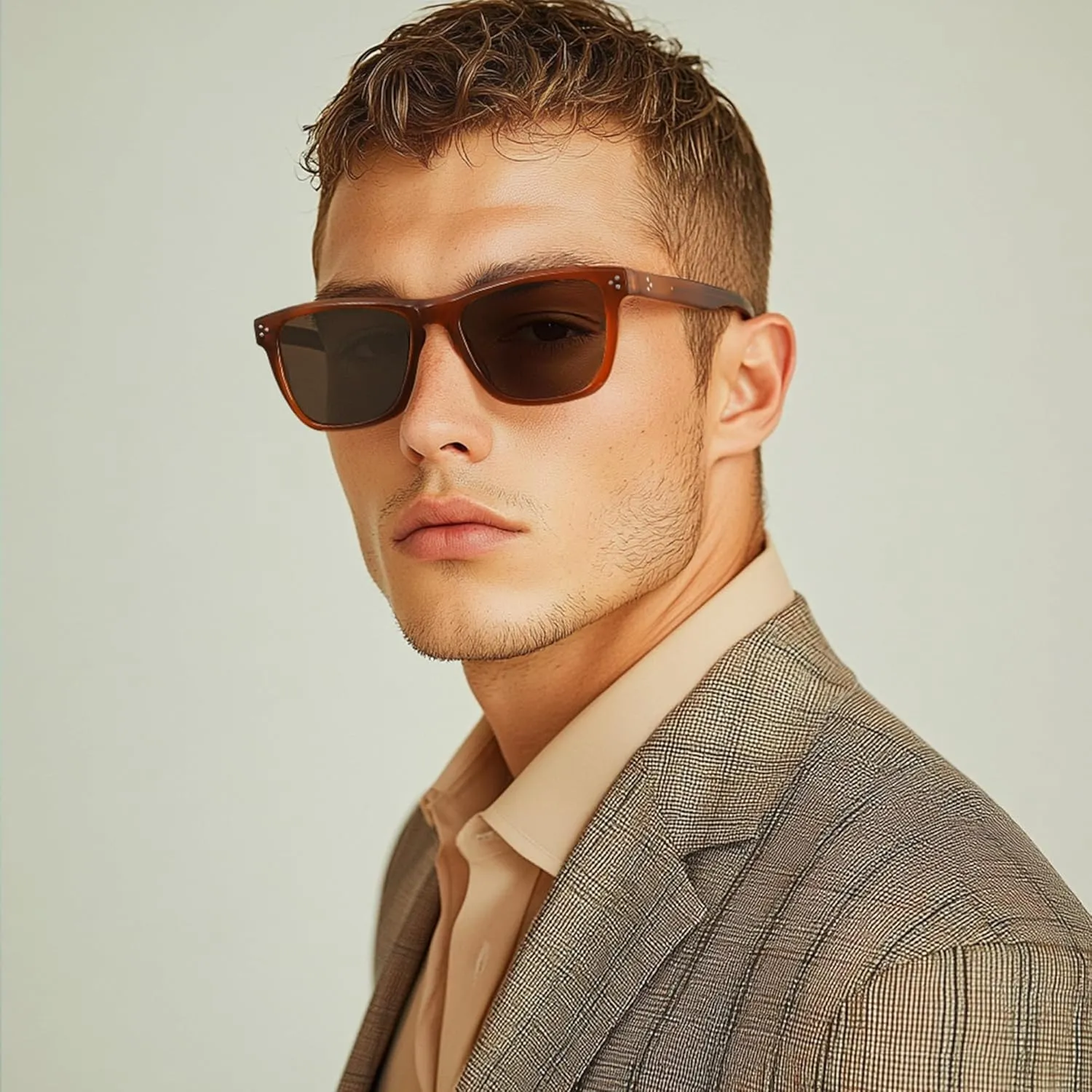 Polarized Sunglasses for Men Women - Black Retro Square Sun Glasses Driving Fishing UV400 Protection