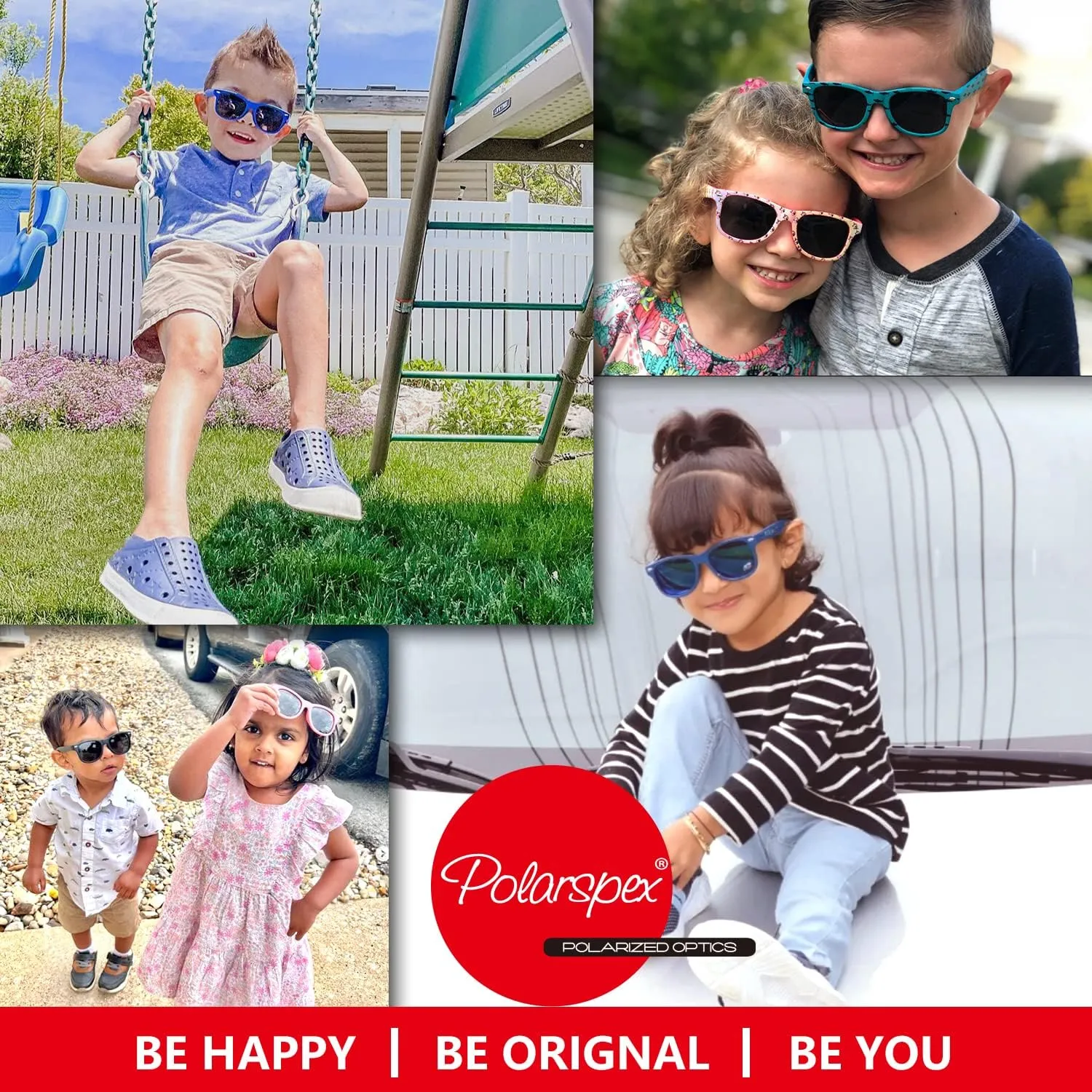 PolarSpex Toddler Sunglasses UV Protection  Unbreakable Kids Polarized Sunglasses with Case for Boys & Girls age 2-8
