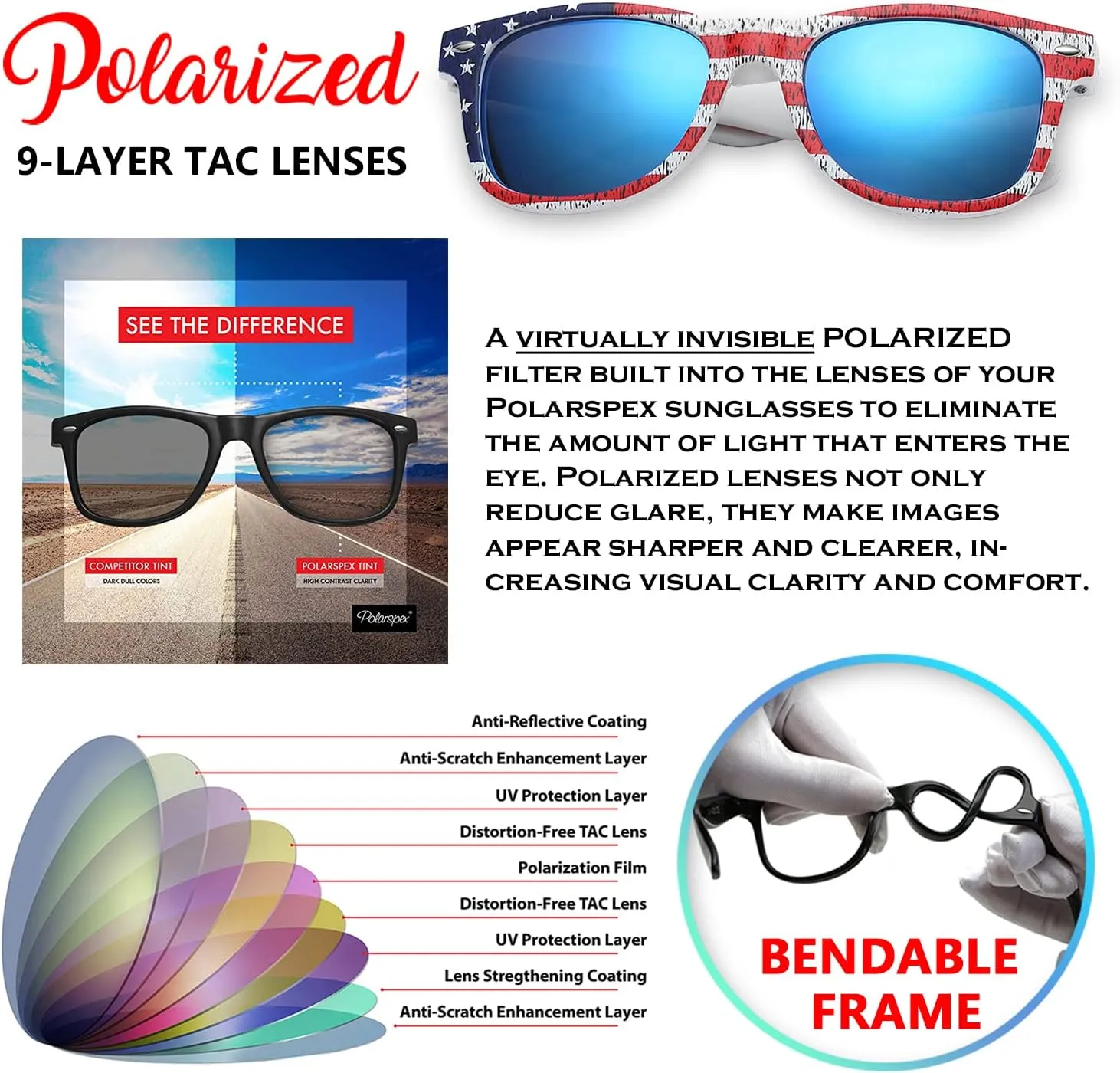 PolarSpex Toddler Sunglasses UV Protection  Unbreakable Kids Polarized Sunglasses with Case for Boys & Girls age 2-8