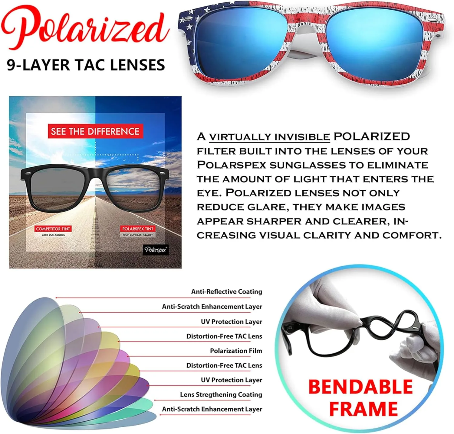 PolarSpex Toddler Sunglasses UV Protection  Unbreakable Kids Polarized Sunglasses with Case for Boys & Girls age 2-8