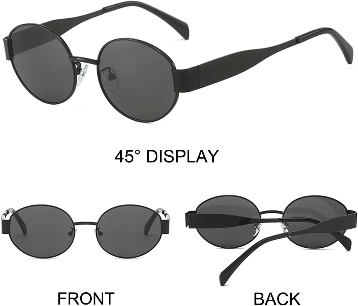 Retro Oval Sunglasses for Women,Trendy Sun Glasses Cool Vintage Gold Sunglasses Womens 90s UV400 Shades