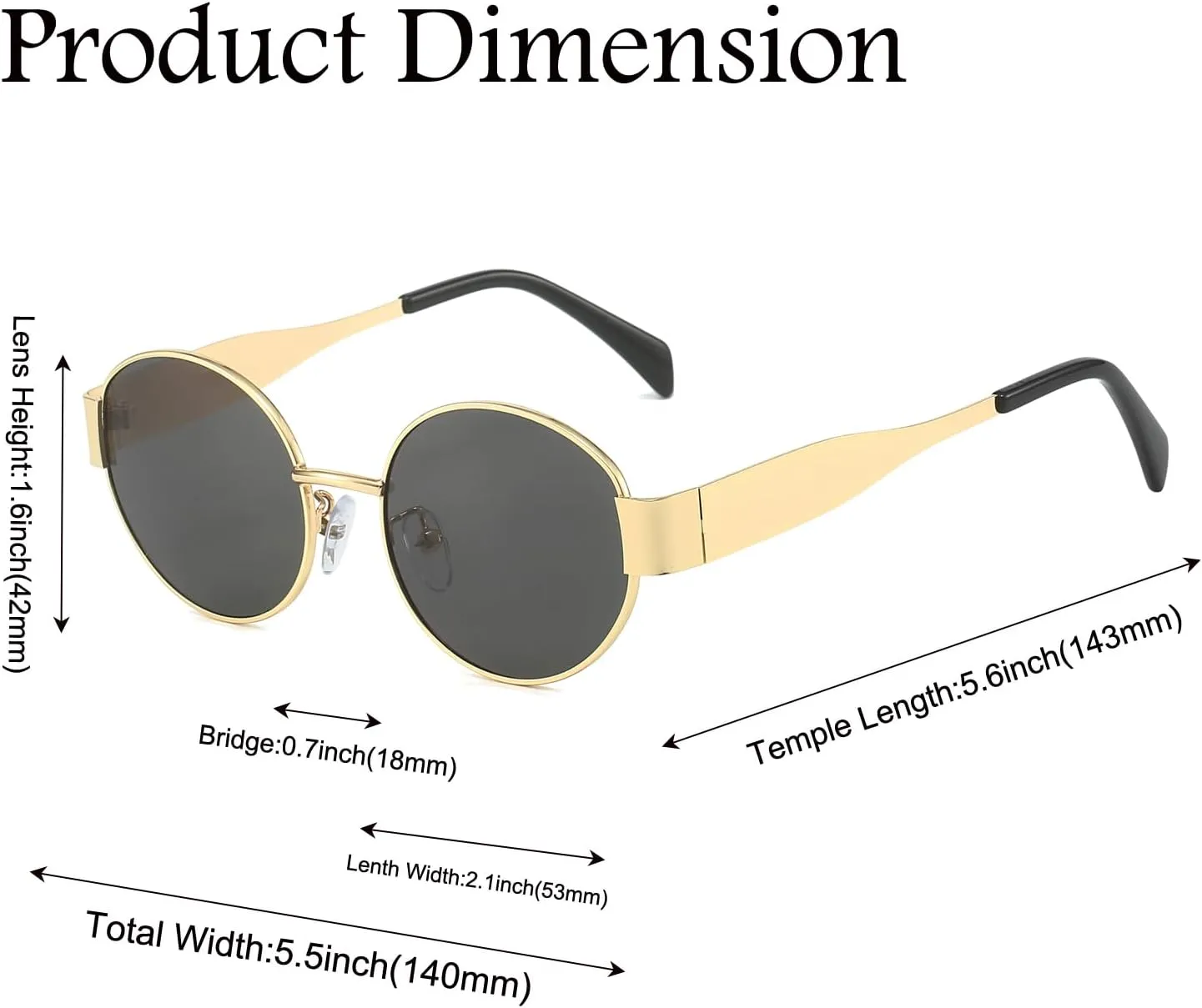 Retro Oval Sunglasses for Women,Trendy Sun Glasses Cool Vintage Gold Sunglasses Womens 90s UV400 Shades