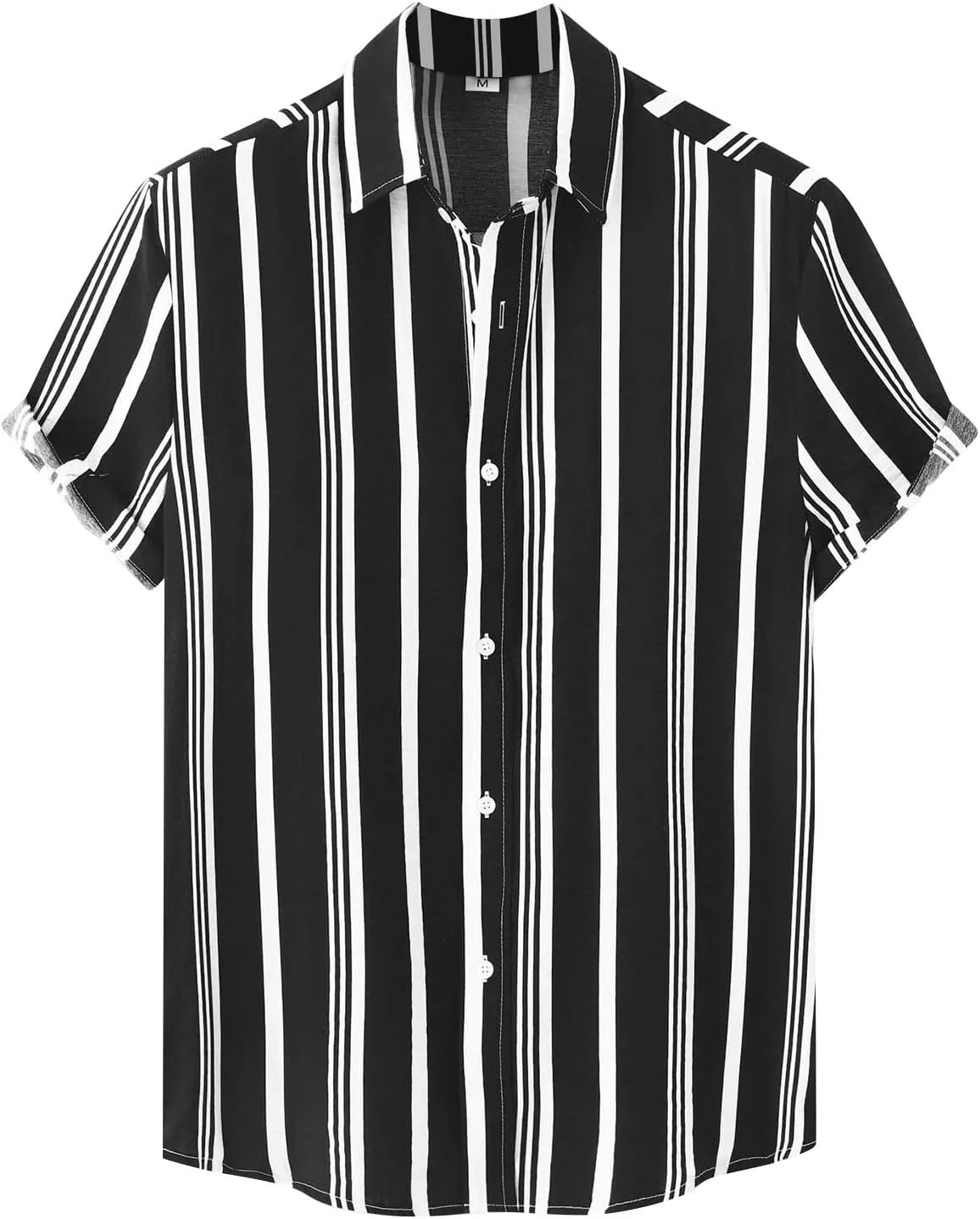 RTRDE Men's Shirt Casual Stylish Short Sleeve Button Down Striped Summer Beach Dress Shirts, M-3XL