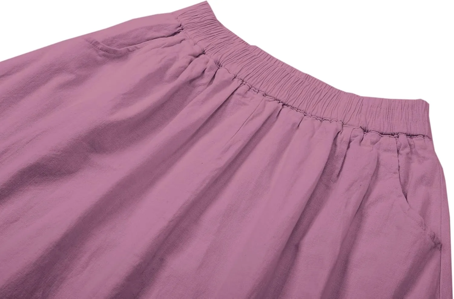SANGTREE Women's Casual Cotton Linen Skirts with Pockets