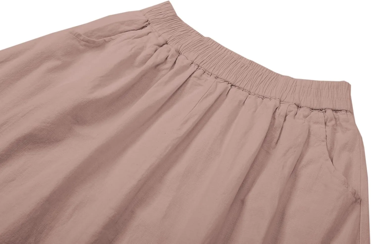 SANGTREE Women's Casual Cotton Linen Skirts with Pockets