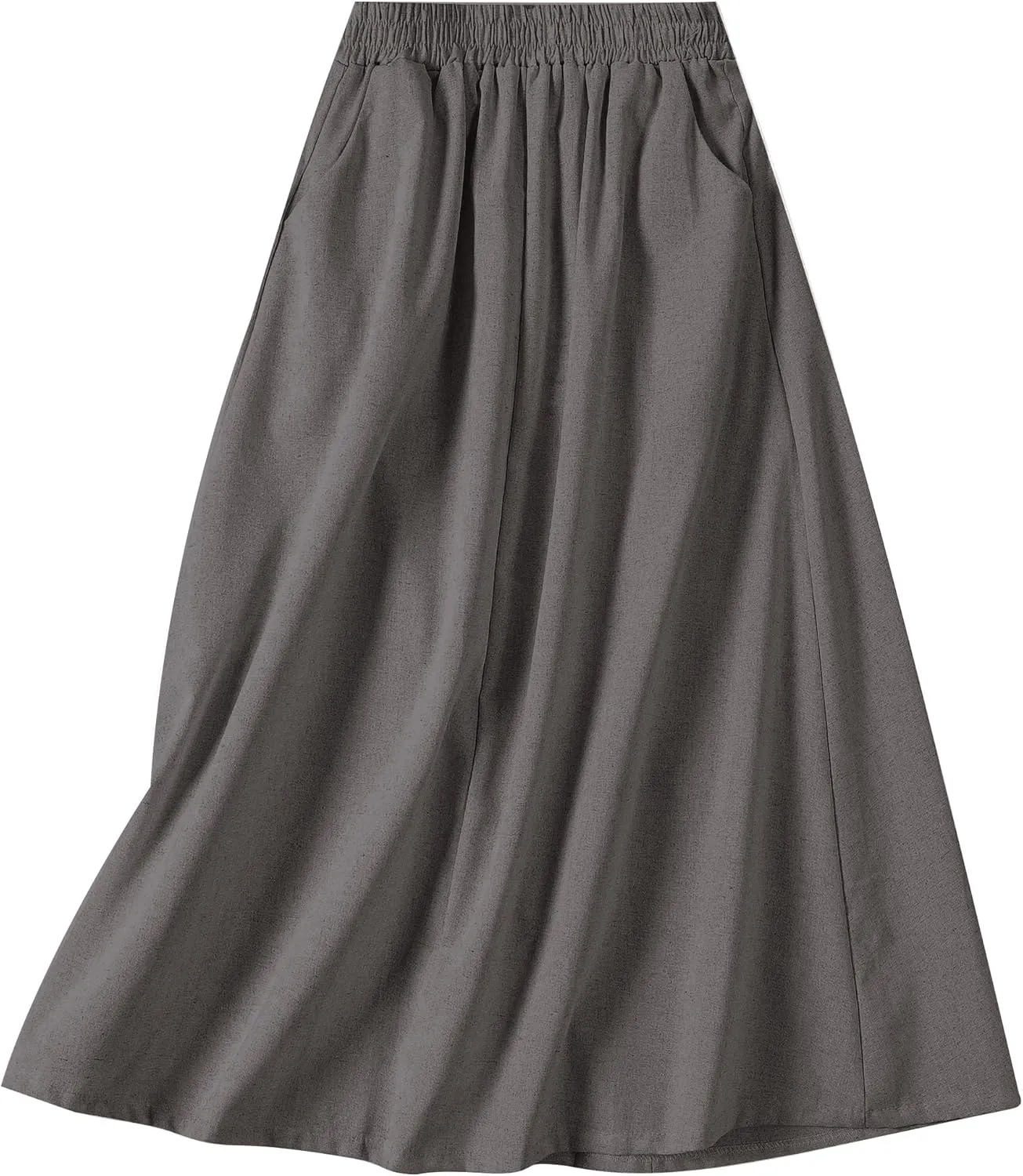 SANGTREE Women's Casual Cotton Linen Skirts with Pockets