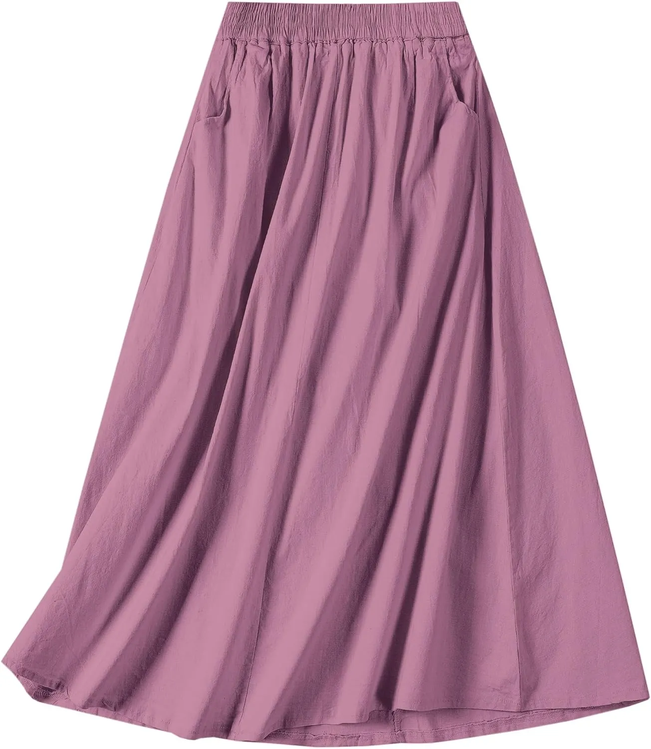 SANGTREE Women's Casual Cotton Linen Skirts with Pockets