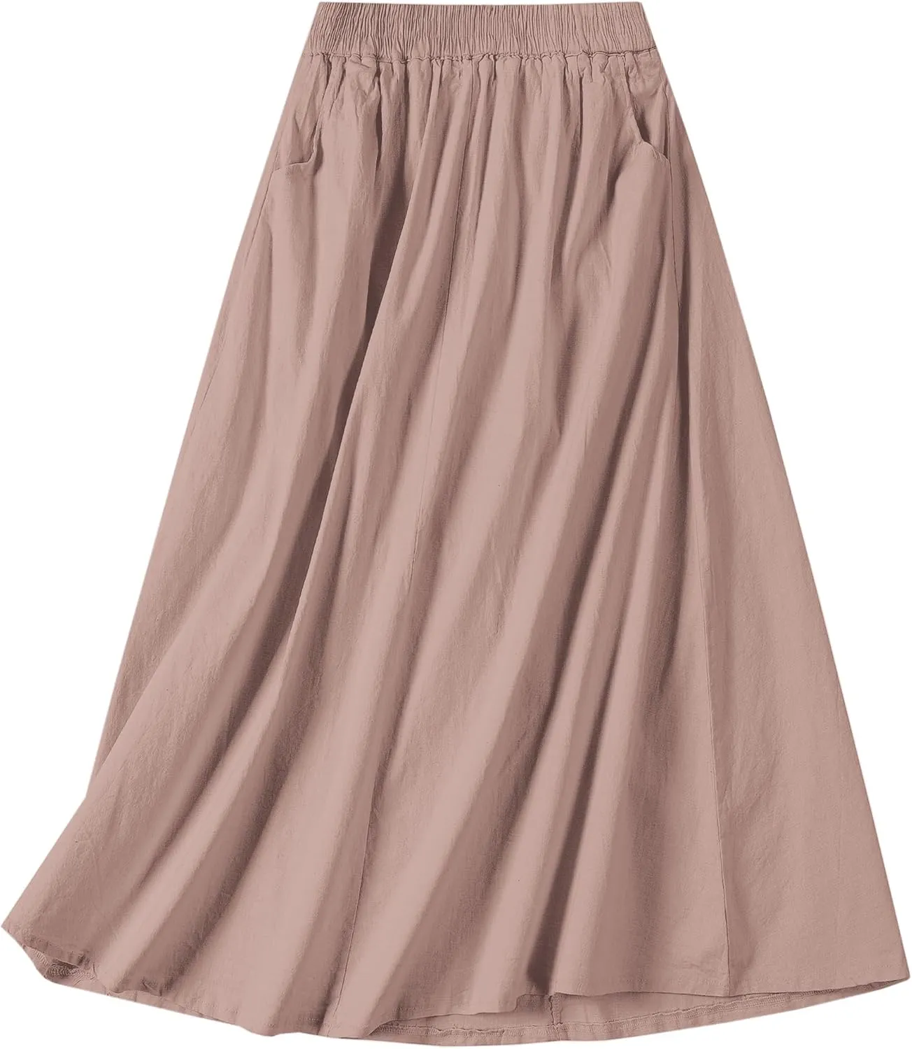 SANGTREE Women's Casual Cotton Linen Skirts with Pockets