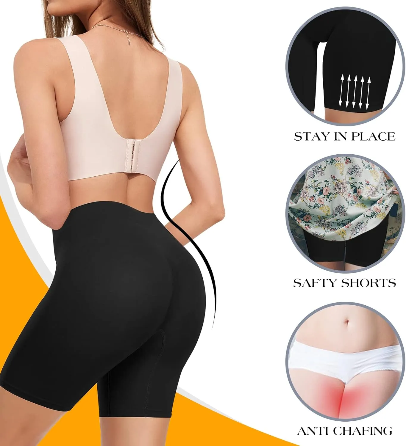 Seamless Slip Shorts for Under Dresses Anti Chafing Shorts Womens Bike Shorts for Yoga Workout