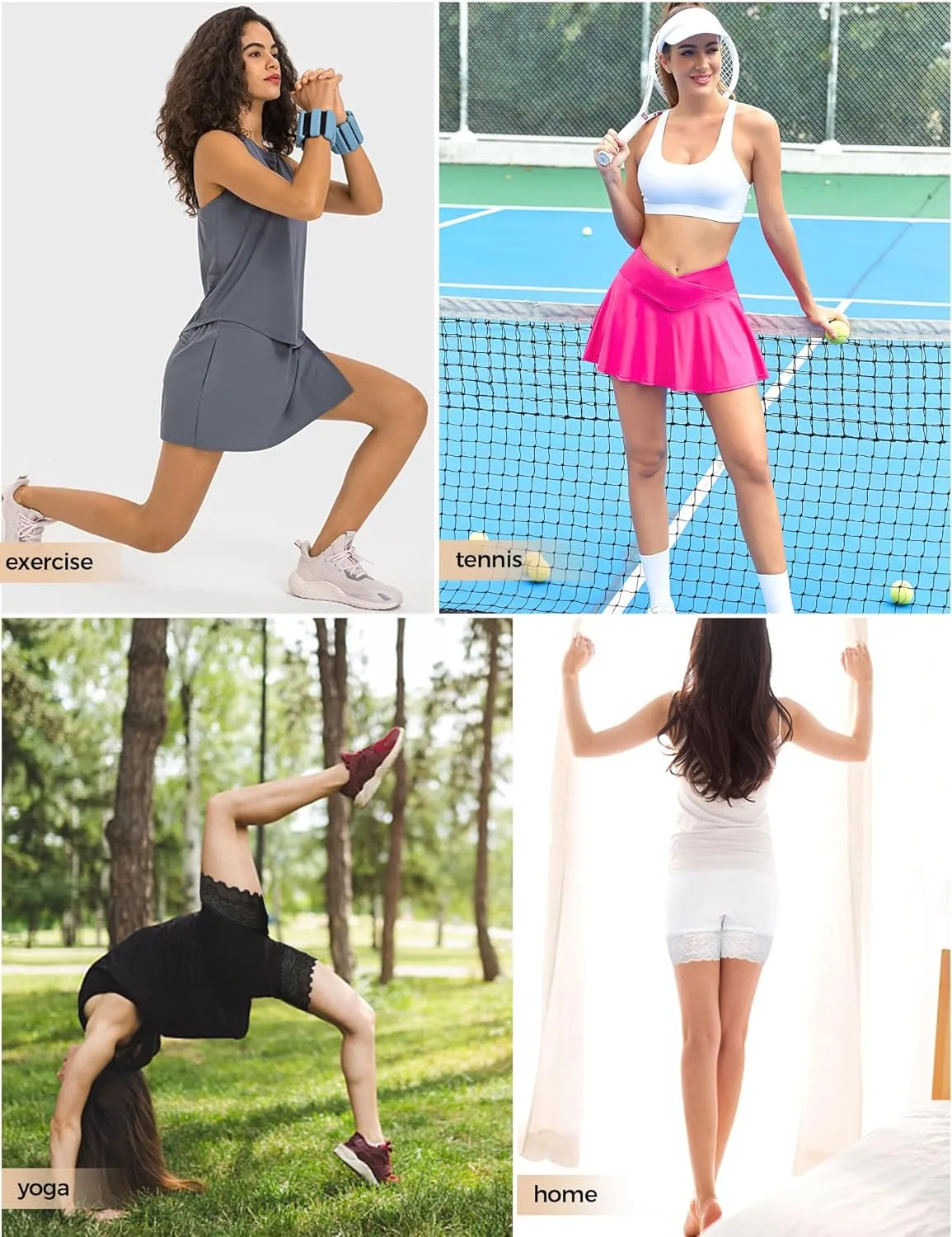 Seamless Slip Shorts for Under Dresses Anti Chafing Shorts Womens Bike Shorts for Yoga Workout