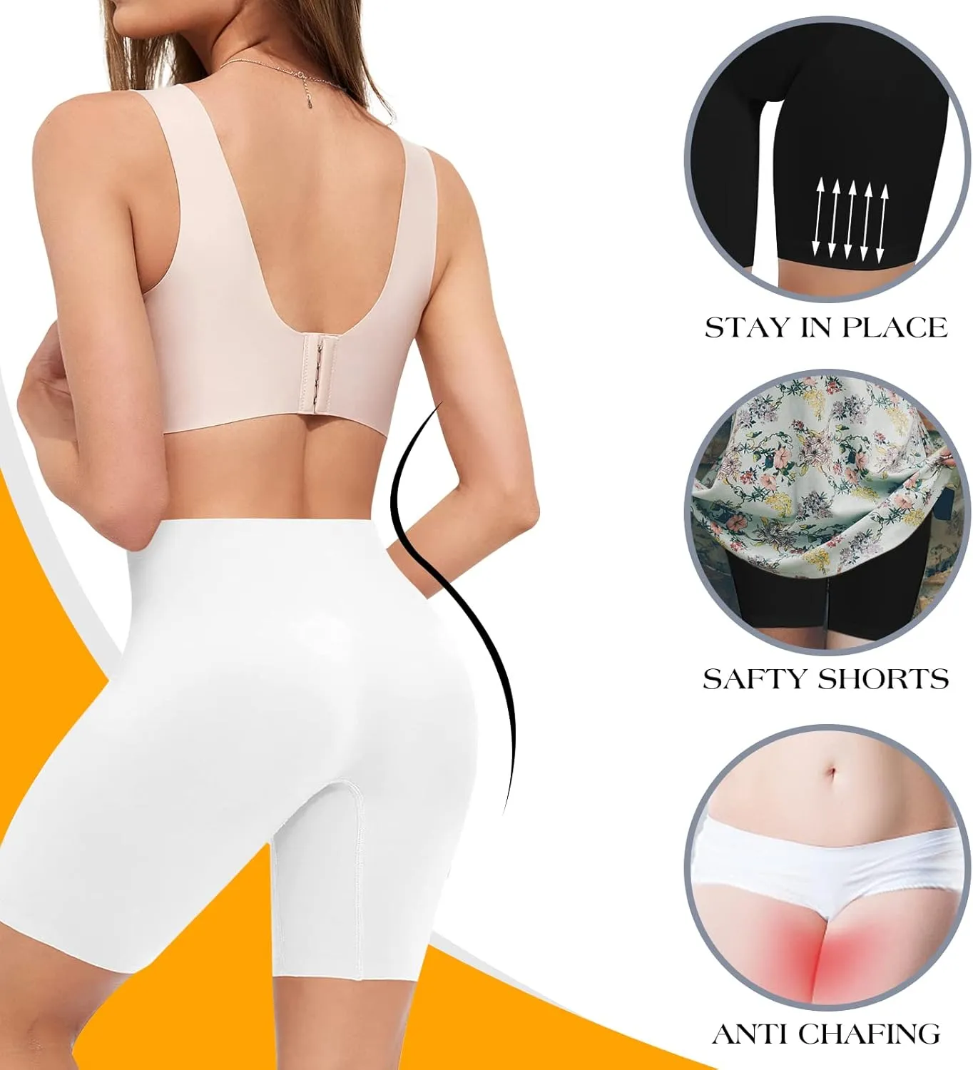 Seamless Slip Shorts for Under Dresses Anti Chafing Shorts Womens Bike Shorts for Yoga Workout