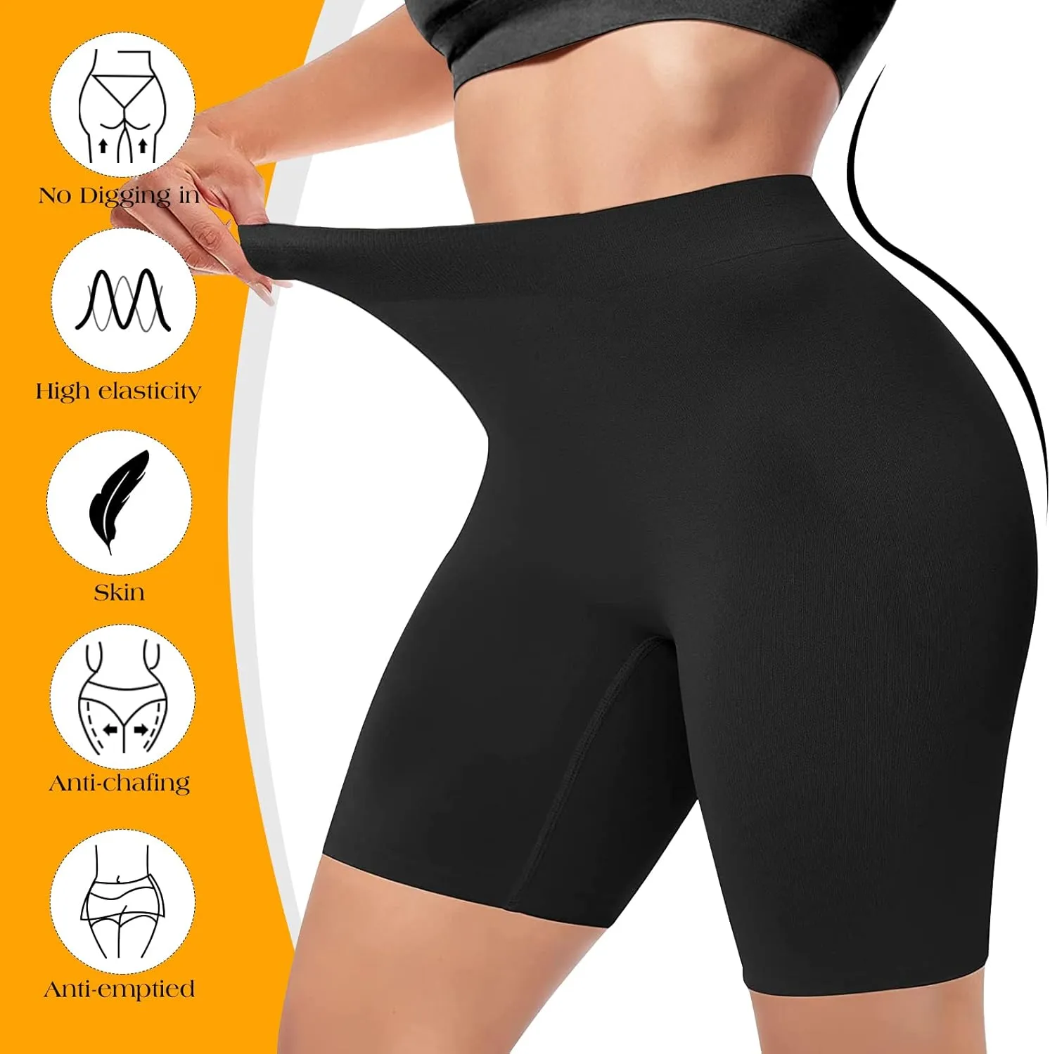 Seamless Slip Shorts for Under Dresses Anti Chafing Shorts Womens Bike Shorts for Yoga Workout