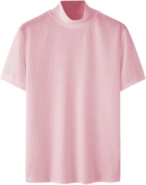 Short Sleeve Shirts for Men Basic Mock Turtleneck Regular Fit Undershirt Fall Thermal Pullover Solid Color Tops