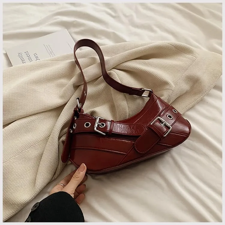 Shoulder Purse for Women, Leather Women's Handbag Y2k Aesthetic Coquette Shoulder Bag Hobo Punk Trendy Ladies Purse